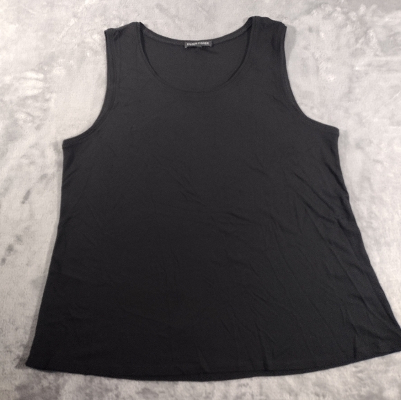 Eileen Fisher Tops - Eileen Fisher Womens Silk Sleeveless Scoop Neck Tank Blouse Black Size L NWOT